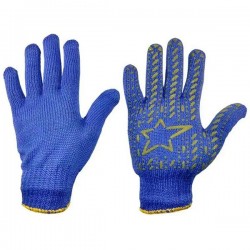 Mănuși universale pentru lucru, orange/albastru cu PVC 