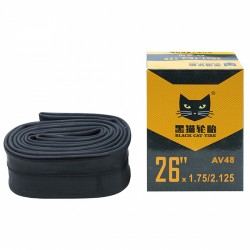 Cameră p/u bicicletă 26x1.75/2.125 AV48 BLACK CAT