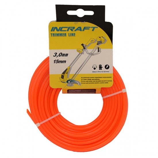 Fir pentru trimmer INCRAFT 3,0mm x 15m rotund