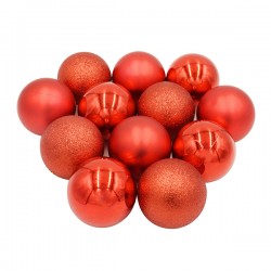 XM2143 Set globuri pentru brad 12 buc (roșii)